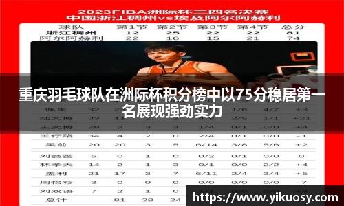 重庆羽毛球队在洲际杯积分榜中以75分稳居第一名展现强劲实力